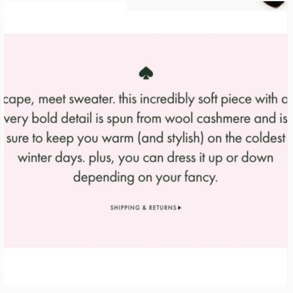 kate spade madison avenue loriot pink turtleneck capelet sweater small nwot - Picture 14 of 16